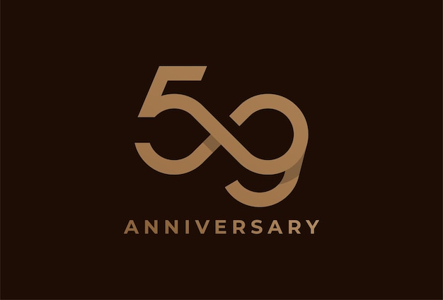 무한대 아이콘 조합이 있는 59번 로고는 생일 및 비즈니스 로고 템플릿에 사용할 수 있습니다.