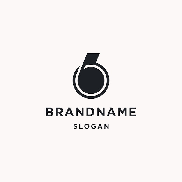 Vector number 6 logo icon design template