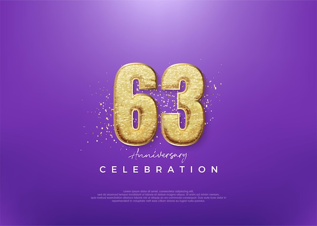 Number 63rd for anniversary celebration with unique and clean balloons numbers premium vector for poster banner celebration greeting