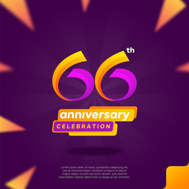 Number 66 logo icon design, 66th birthday logo number, 66th anniversary