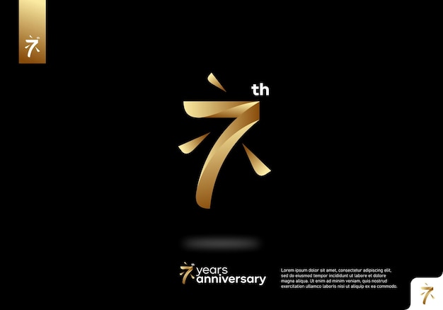 Number 70 gold logo icon design, 70th birthday logo number, 70th anniversary.