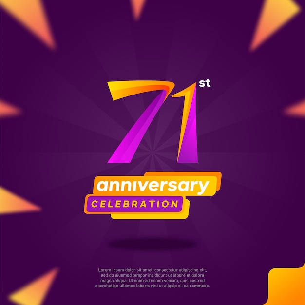 Number 71 logo icon design, 71st birthday logo number, 71st anniversary