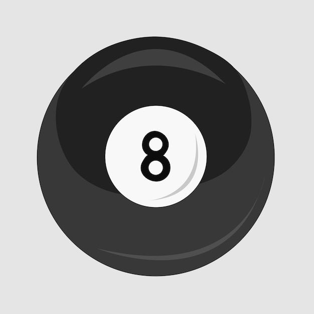 Vector number 8 billiard ball illustration