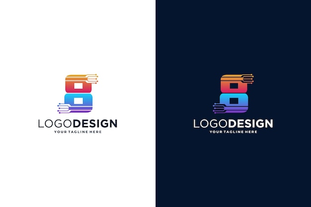 ベクトル デジタル・テクノロジー・シンボルのロゴデザイン