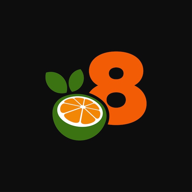 Number 8 Orange Logo