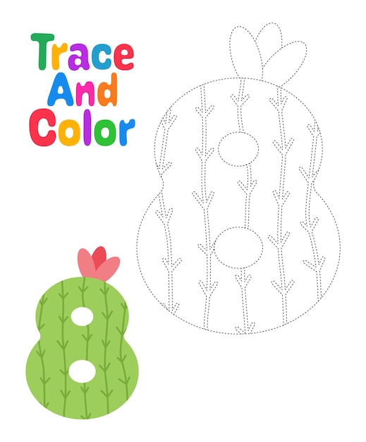 Number 8 tracing worksheet for kids