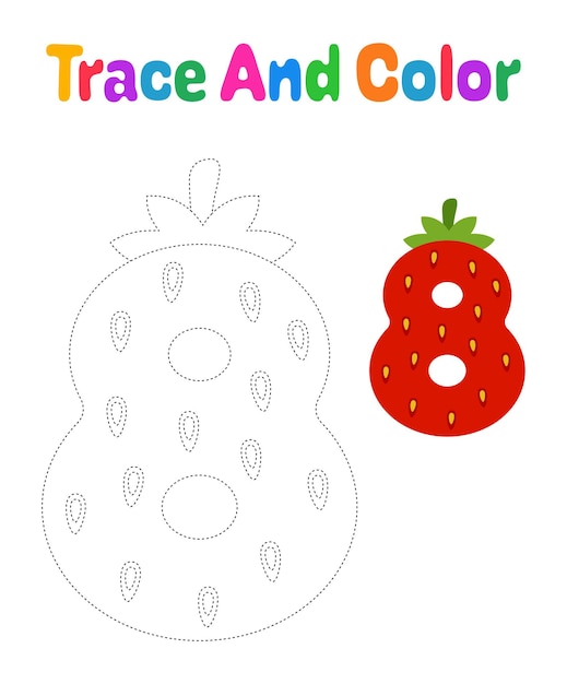 Number 8 tracing worksheet for kids