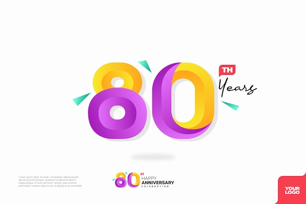 Number 80 logo icon design 80th birthday logo number anniversary 80