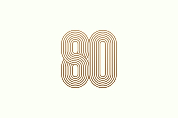 80번 로고 모노그램 (Logo Monogram) 은 비즈니스 로고와 기념일 로고에 사용할 수 있는 다중 라인 스타일이다.