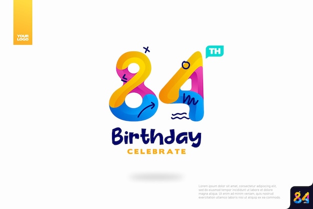 Number 84 logo icon design 84th birthday logo number anniversary 84