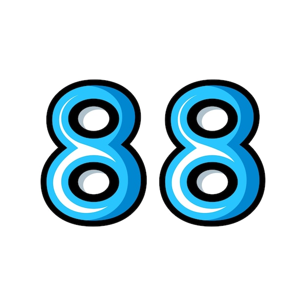 Число 88 с жирными линиями