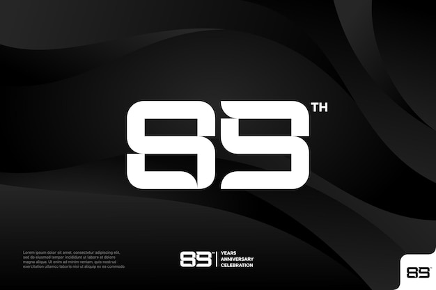 Number 89 logo icon design 89th birthday logo number anniversary 89 on black background