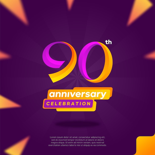 Number 90 logo icon design, 90th birthday logo number, 90th anniversary