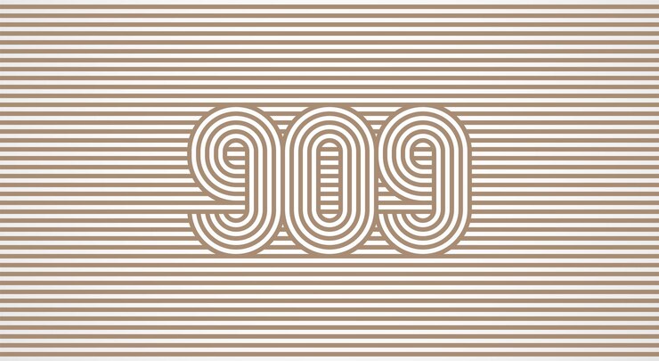 Vector number 909 logo design inspiration number 909 logo multi line style that blends into the line