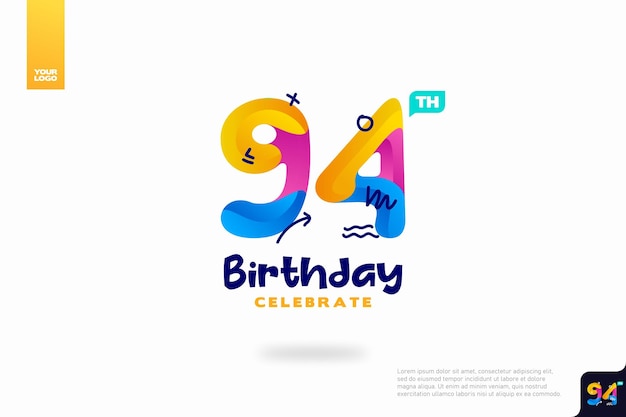 Number 94 logo icon design 94th birthday logo number anniversary 94