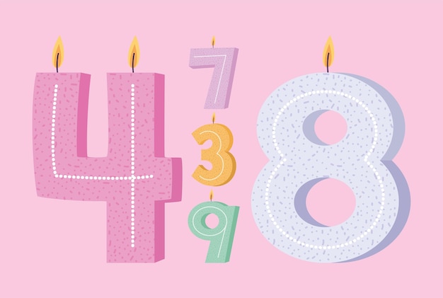 Vector number candles items