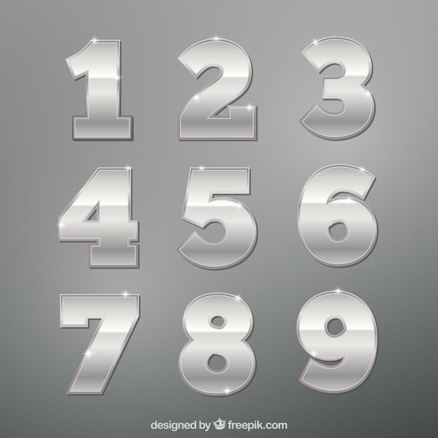 Number collection with silver style