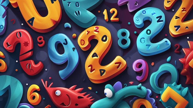 Vector a number of colorful dice with numbers and stars