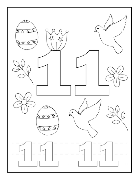 number coloring pages for kidsEaster designs flower birds and so on