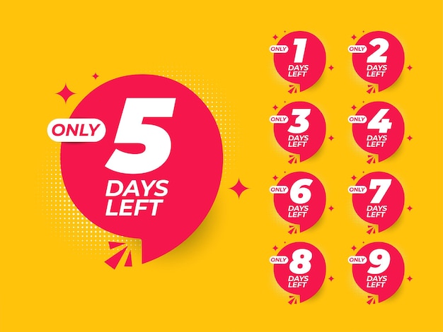 Number of days left banner template for promotion