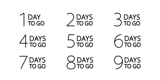 Vector number days left countdown illustration template