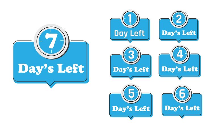 वेक्टर number of days left vector for sale and promotion