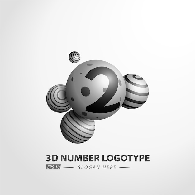 Number Decorative ball logotype