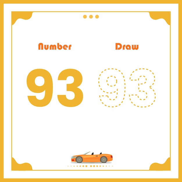 Premium Vector | Number Drawing for Kids Preschool Number Illustration