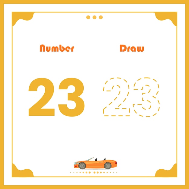 Number drawing for kids preschool number illustration learning activity for back to school book