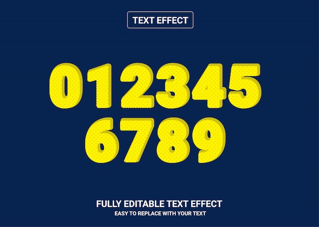 Number Editable text style effect
