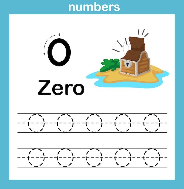 Number exercise with cartoon illustration