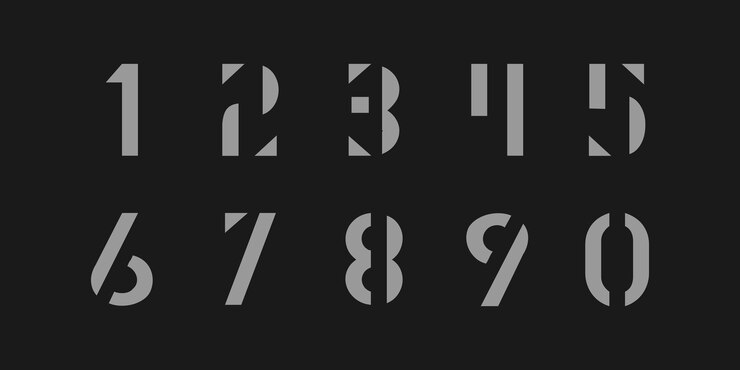 Vector 현대적인 기하학적 디자인과 함께 고전적인 스타일의 숫자 글 아름다운 우아한