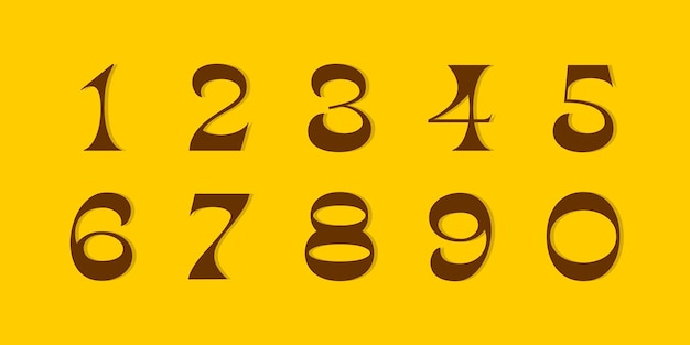 数字フォント 現代的な幾何学模様のクラシックなスタイルの数字のフォント