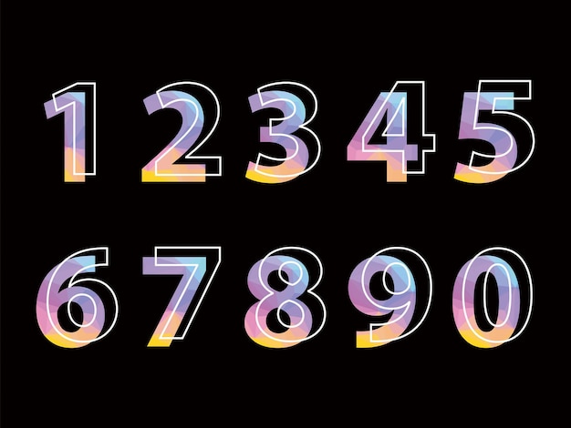 Vector number fonts