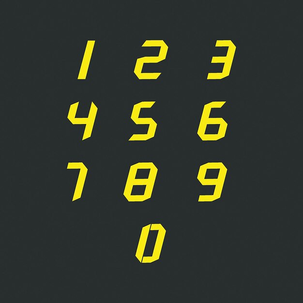 Vector number fonts