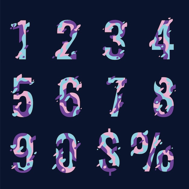 Vector number fonts