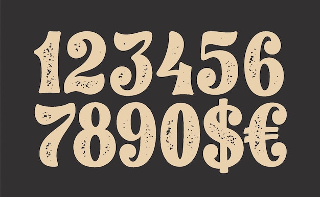 Vector number fonts