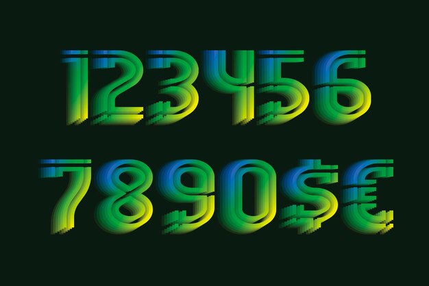 Vector number fonts