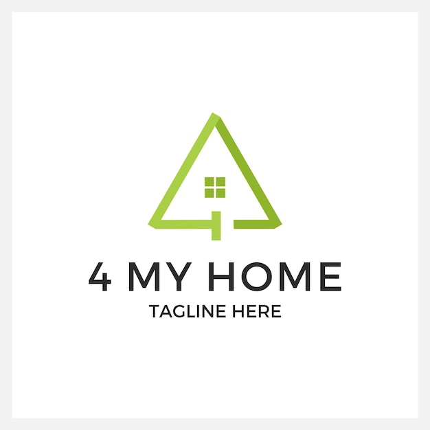 Number four and home logo design