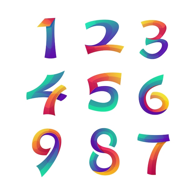 Number gradient modern logo