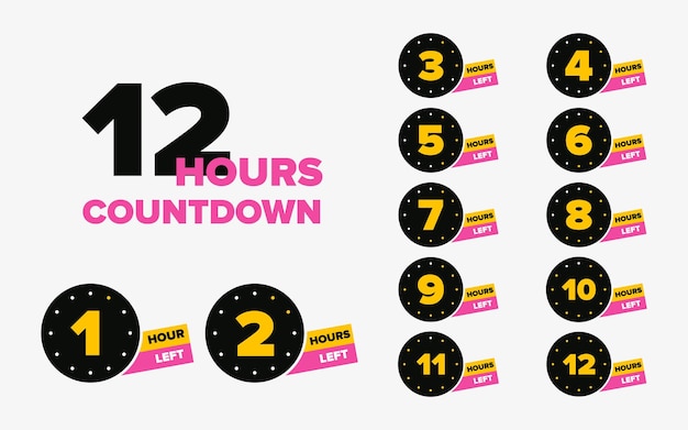 Number of hours left countdown sign design