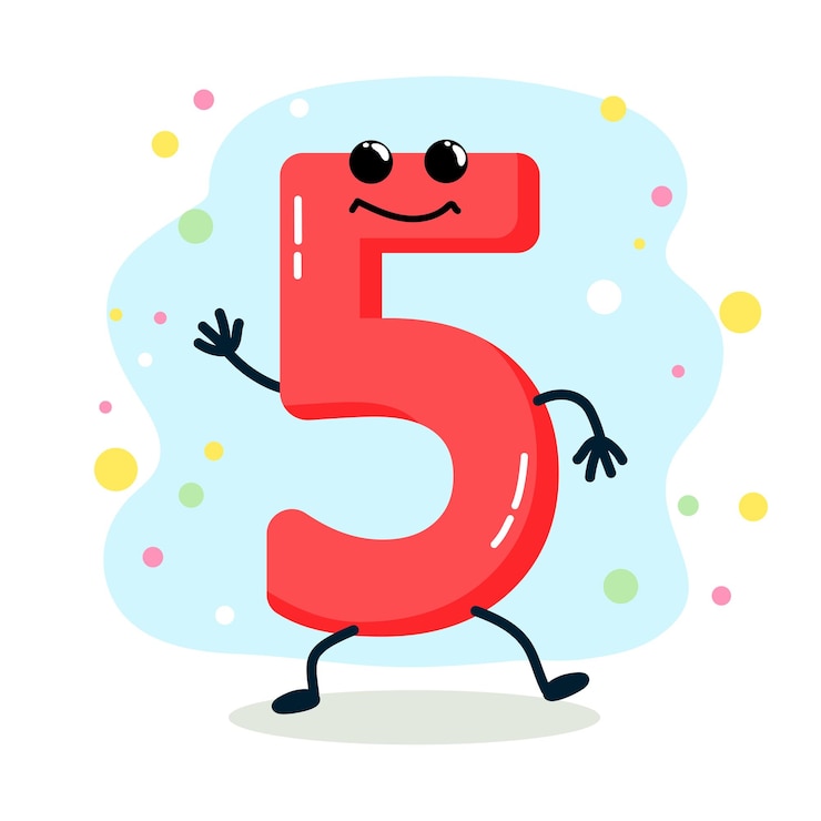 Vector number. humanized character. vector illustration