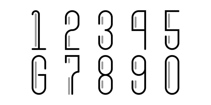 Vector number line set vector font alphabet modern dynamic flat design with brilliant ideas