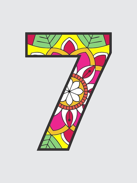 Vettore il numero logo sette