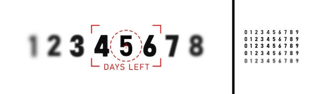 ベクトル サインの販売とプロモーションの残り日数。白い背景の上の黒い数字