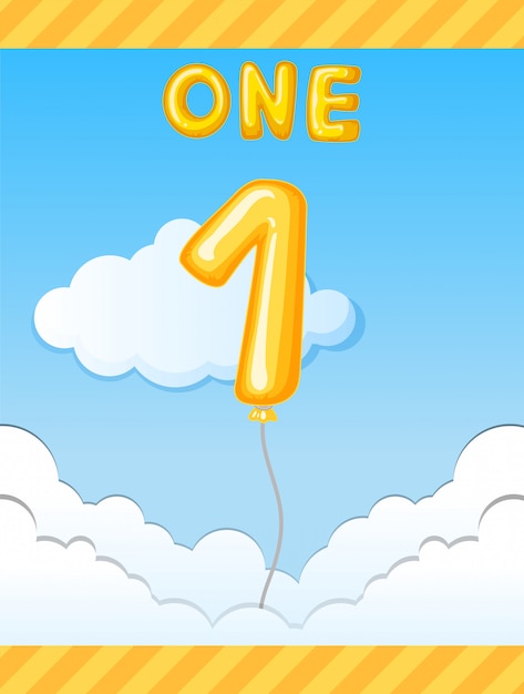 Number one balloon on sky