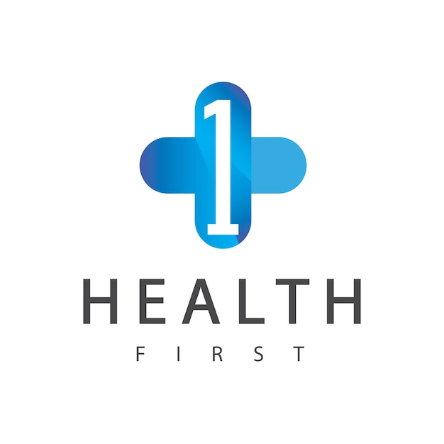 Number one hospital logo design template