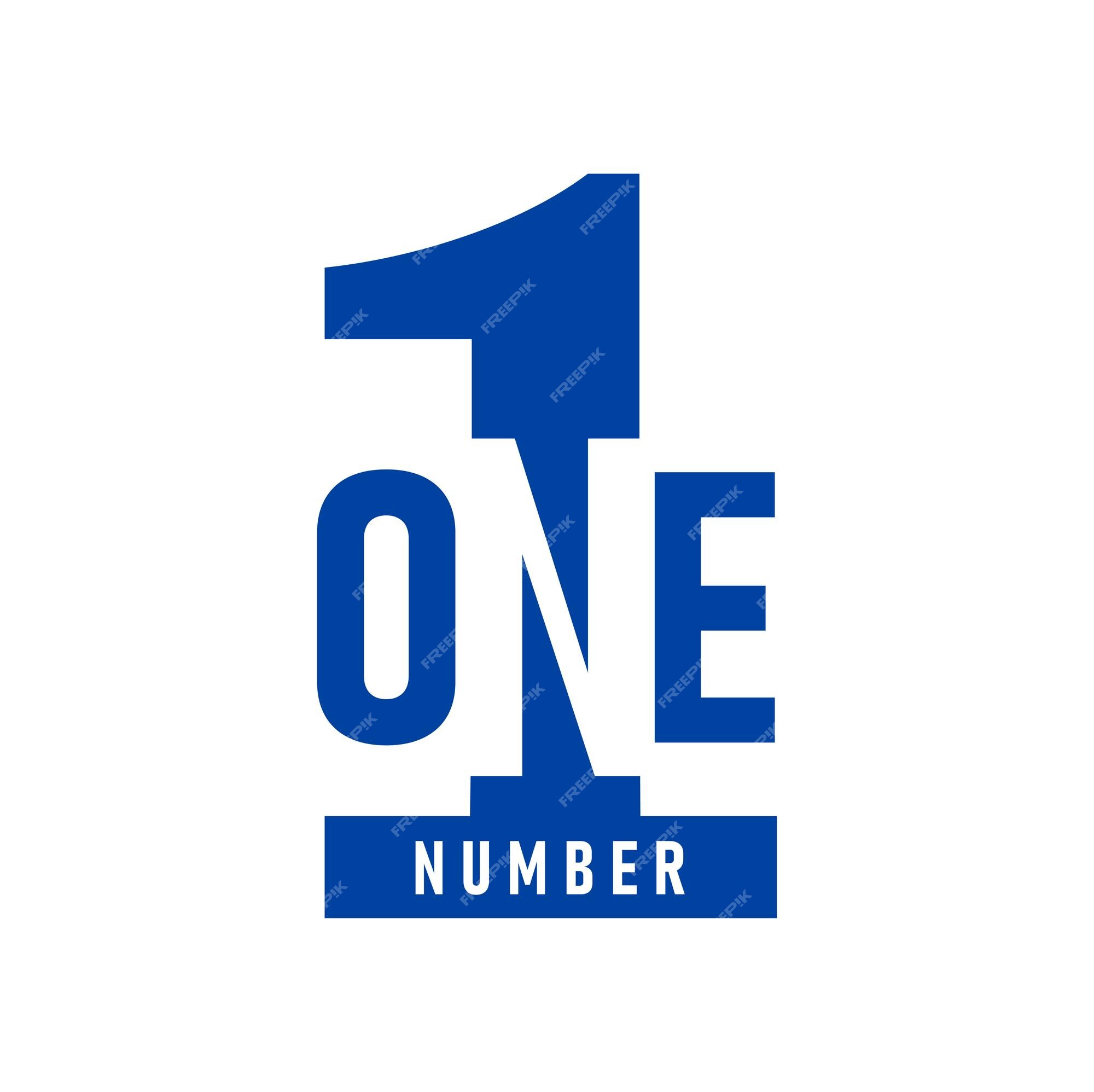 Premium Vector | Number one icon blue and white isolated emblem