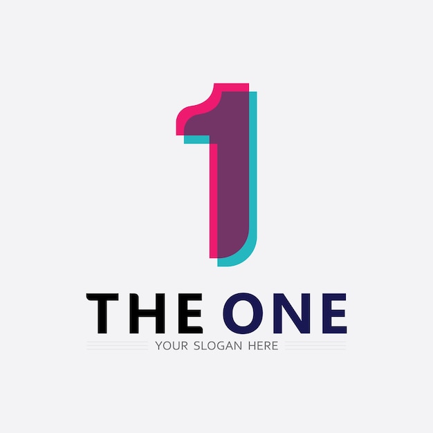 Number one logo and Vector Number design Stock Images Illustration