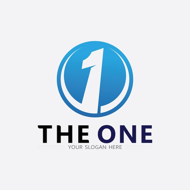 Number one logo and Vector Number design Stock Images Illustration